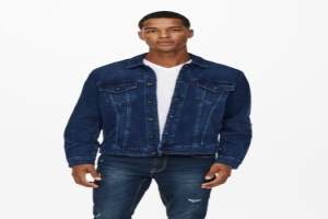 ONLY & SONS Jeansjacke Dunkelblaue Waschung Male
